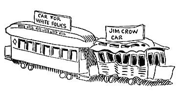 Cartoon of segregated train cars